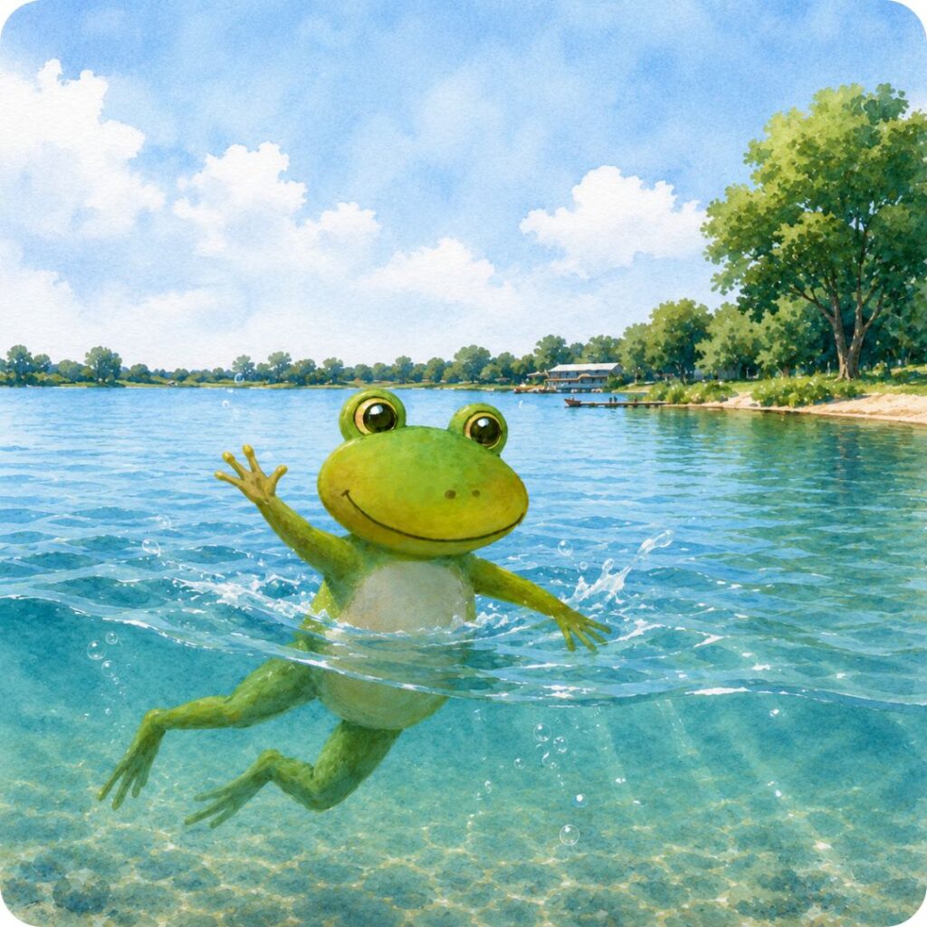 Froschkind am See